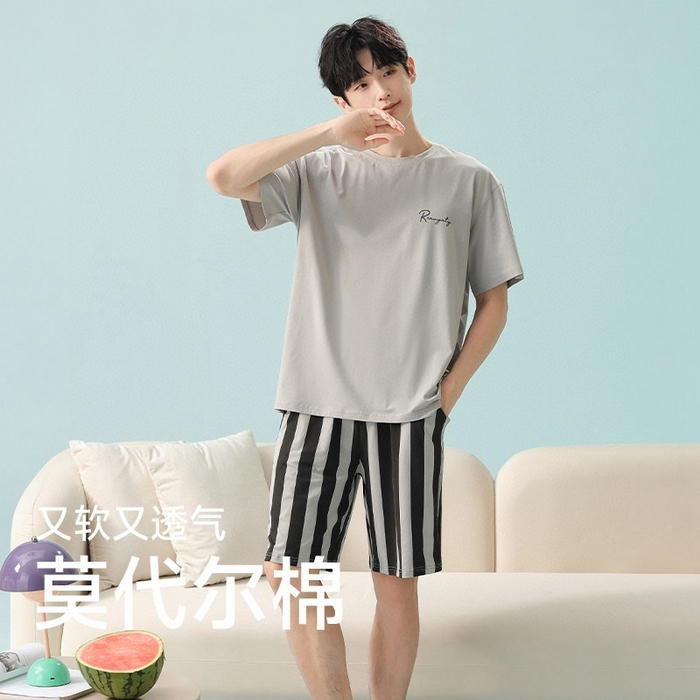 91家纺网 家纺一手货源 找家纺 （总）妍景家居生活馆 2025新款莫代尔棉男士套装