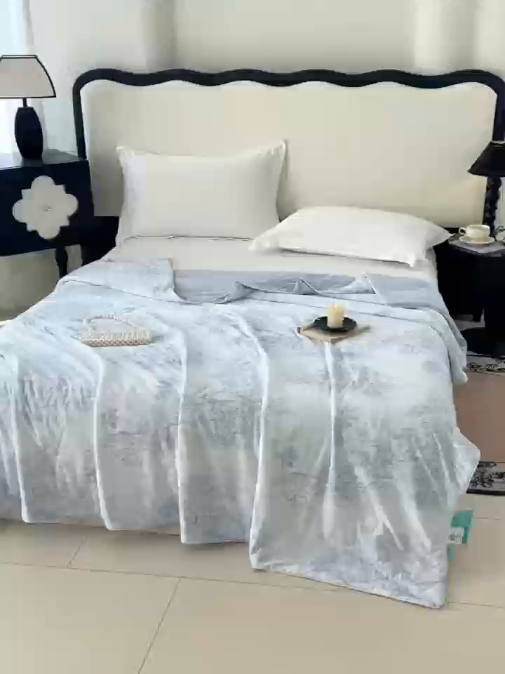 91家纺网 家纺一手货源 找家纺 （总）2025年新款A类数码印花夏凉被 凉感丝锦氨夏被冰淇淋夏被空调被西瓜被双面凉感单夏被