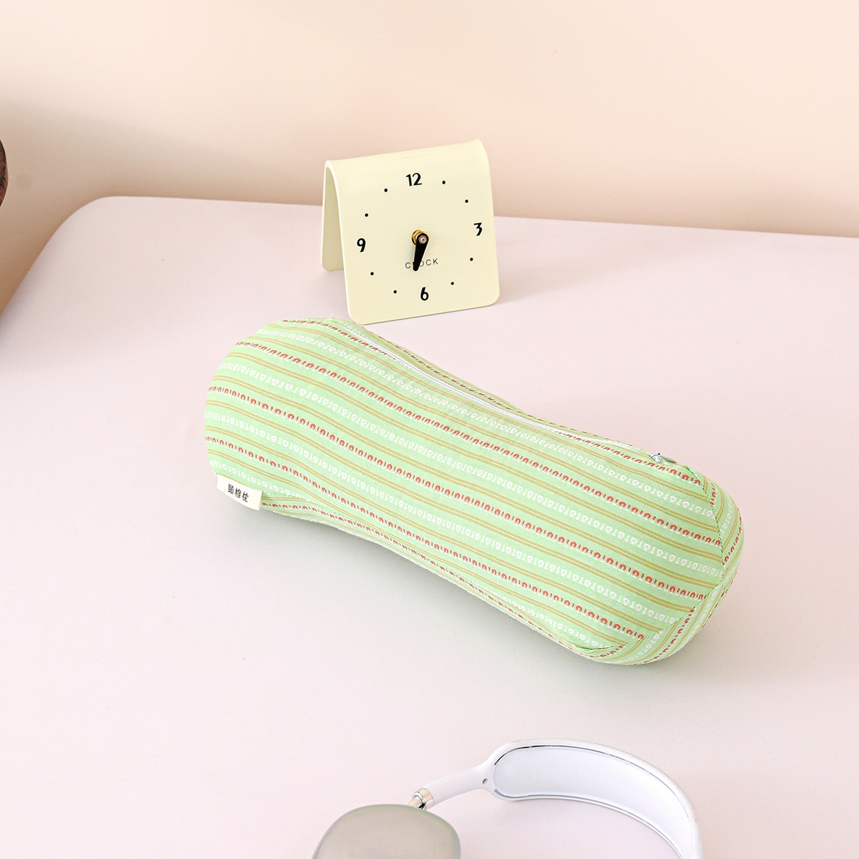 91家纺网 家纺一手货源 找家纺 卓昌枕芯 2025春夏新款全棉三角颈椎枕菱形荞麦枕枕头枕芯 绿色-全棉三角颈椎枕 45x15cm/对