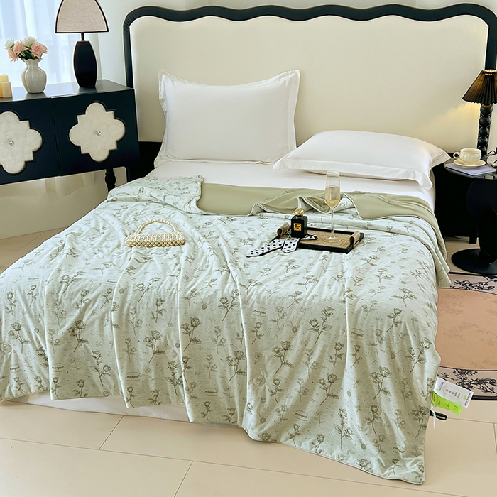 2025年新款A类数码印花夏凉被 凉感丝锦氨夏被冰淇淋夏被空调被西瓜被双面凉感单夏被墨染