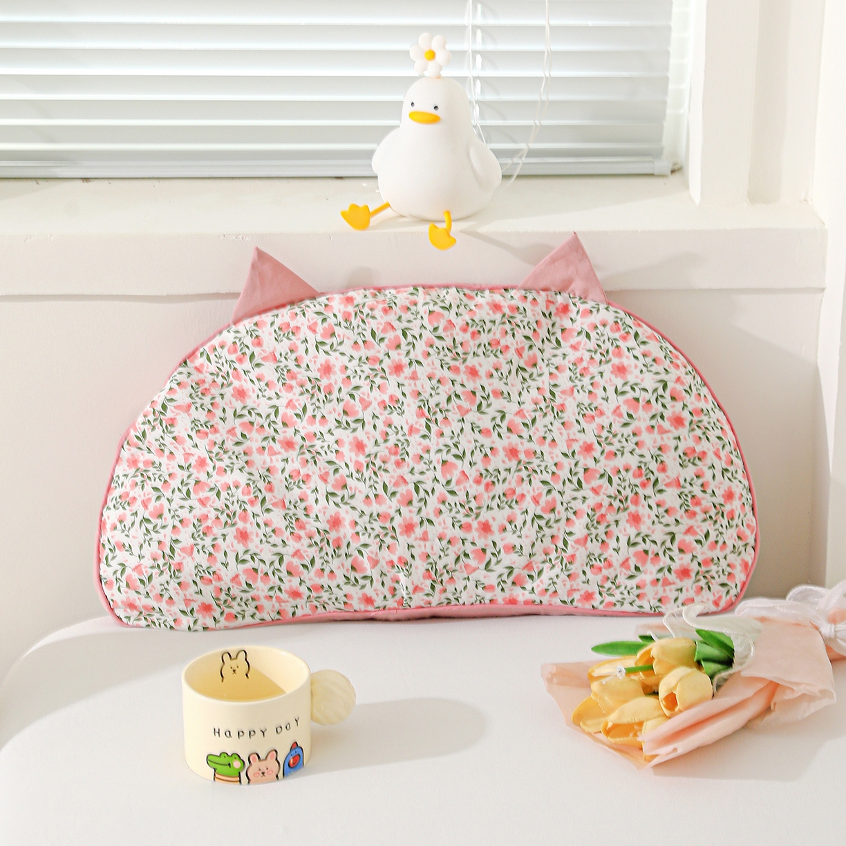 91家纺网 家纺一手货源 找家纺 （总）卓昌枕芯 2025新款韩式全棉猫耳全荞麦壳可拆洗枕头