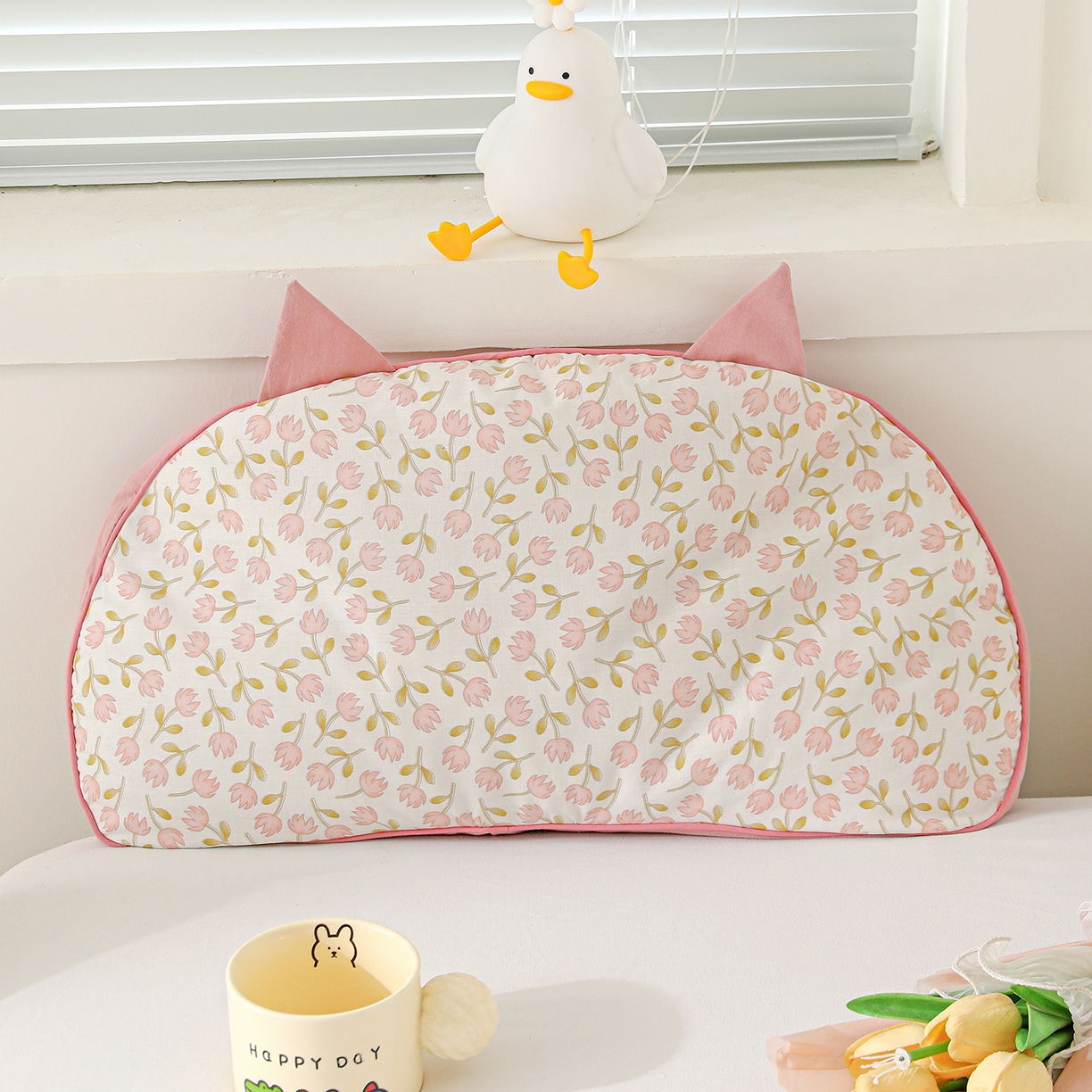 91家纺网 家纺一手货源 找家纺 （总）卓昌枕芯 2025新款韩式全棉猫耳全荞麦壳可拆洗枕头