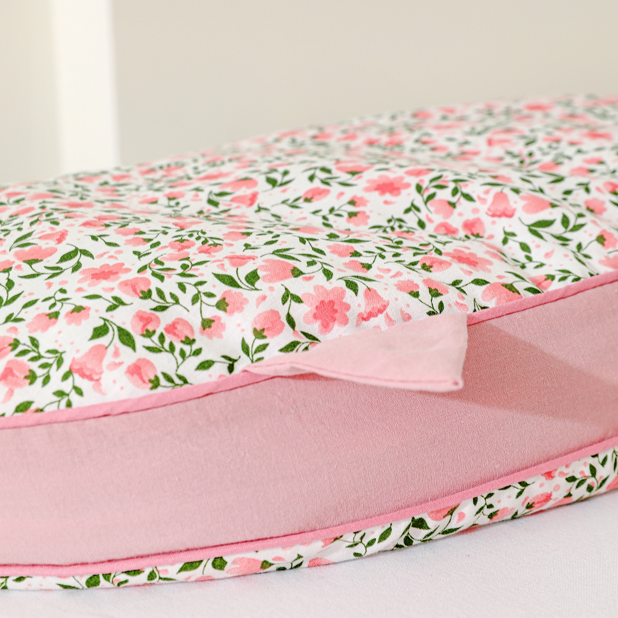 91家纺网 家纺一手货源 找家纺 卓昌枕芯 2025新款韩式全棉猫耳全荞麦壳可拆洗枕头 全棉猫耳枕-粉耳粉底 55x30cm枕套加苦荞壳内芯/对