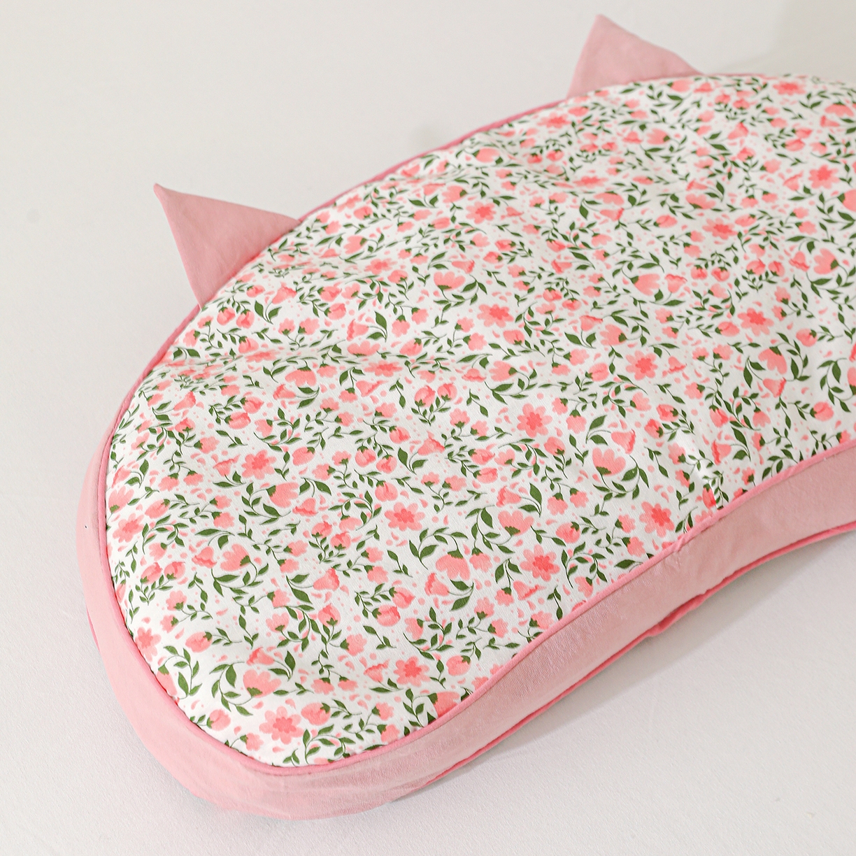 91家纺网 家纺一手货源 找家纺 卓昌枕芯 2025新款韩式全棉猫耳全荞麦壳可拆洗枕头 全棉猫耳枕-粉耳粉底 55x30cm枕套加甜荞壳内芯/对