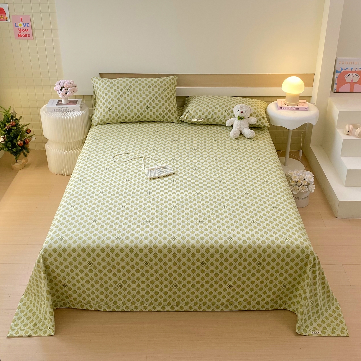 91家纺网 家纺一手货源 找家纺 （总）春皖家纺 2025新款A类全棉简约老粗纱布四件套风格一-普通款单床单