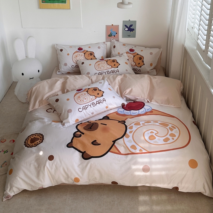 91家纺网 家纺一手货源 找家纺 徕米家居 2025新款全棉13372大阪卡皮吧啦套件 蛋糕卡皮吧啦