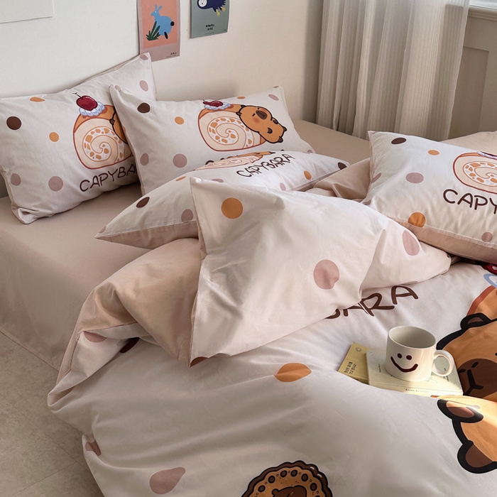 91家纺网 家纺一手货源 找家纺 徕米家居 2025新款全棉13372大阪卡皮吧啦套件 蛋糕卡皮吧啦