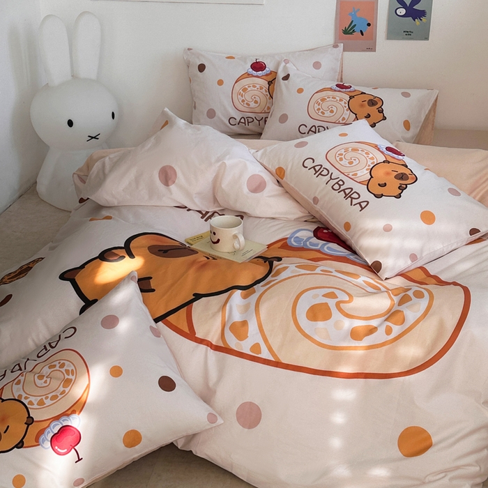 91家纺网 家纺一手货源 找家纺 徕米家居 2025新款全棉13372大阪卡皮吧啦套件 蛋糕卡皮吧啦