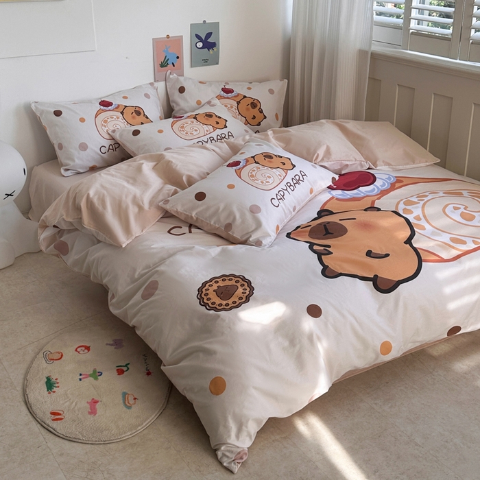 91家纺网 家纺一手货源 找家纺 徕米家居 2025新款全棉13372大阪卡皮吧啦套件 蛋糕卡皮吧啦