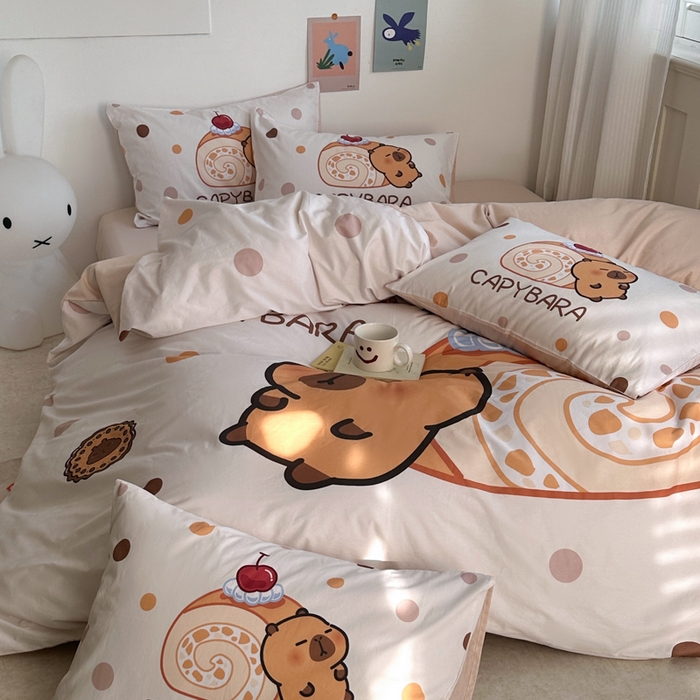 91家纺网 家纺一手货源 找家纺 徕米家居 2025新款全棉13372大阪卡皮吧啦套件 蛋糕卡皮吧啦