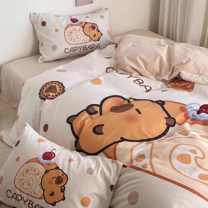 91家纺网 家纺一手货源 找家纺 徕米家居 2025新款全棉13372大阪卡皮吧啦套件 蛋糕卡皮吧啦