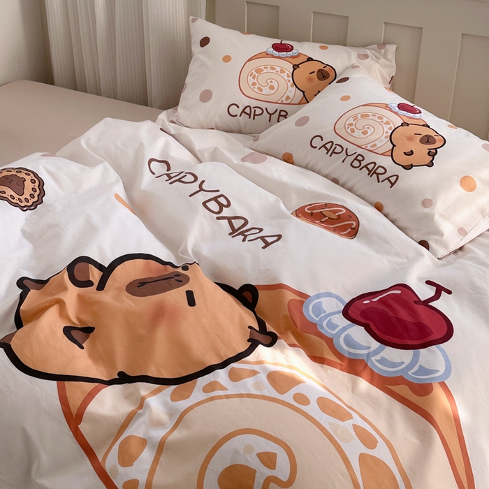 91家纺网 家纺一手货源 找家纺 徕米家居 2025新款全棉13372大阪卡皮吧啦套件 蛋糕卡皮吧啦