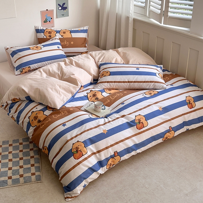 91家纺网 家纺一手货源 找家纺 （总）徕米家居 2025新款全棉13372小圆网卡皮吧啦套件