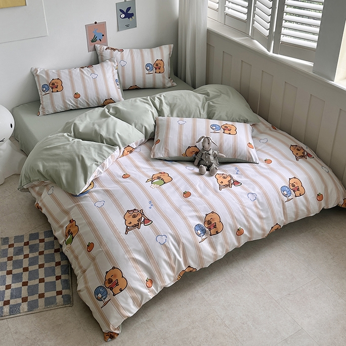 91家纺网 家纺一手货源 找家纺 （总）徕米家居 2025新款全棉13372小圆网卡皮吧啦套件