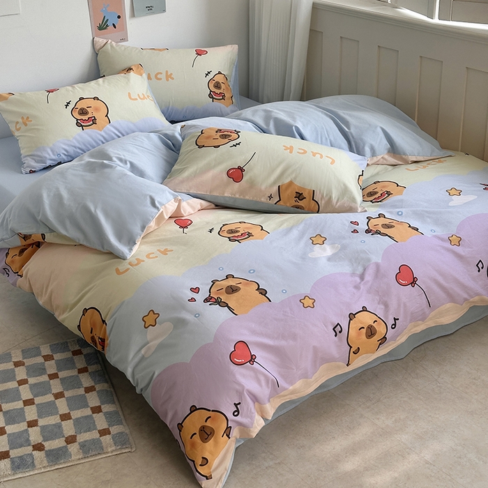 91家纺网 家纺一手货源 找家纺 （总）徕米家居 2025新款全棉13372小圆网卡皮吧啦套件