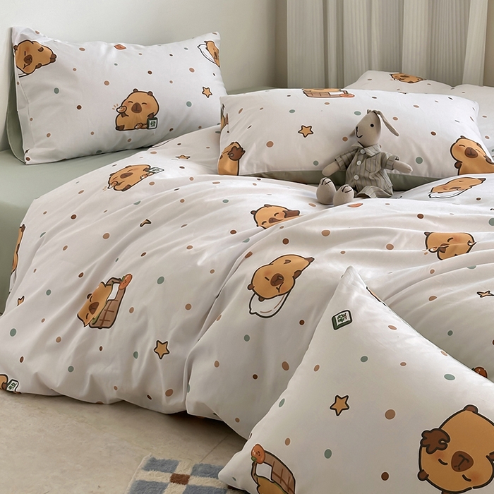 91家纺网 家纺一手货源 找家纺 （总）徕米家居 2025新款全棉13372小圆网卡皮吧啦套件