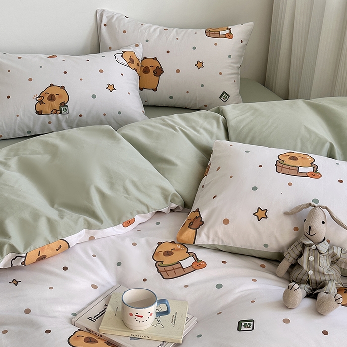 91家纺网 家纺一手货源 找家纺 （总）徕米家居 2025新款全棉13372小圆网卡皮吧啦套件