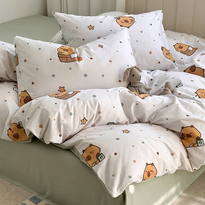 91家纺网 家纺一手货源 找家纺 （总）徕米家居 2025新款全棉13372小圆网卡皮吧啦套件