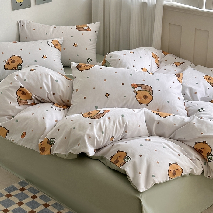 91家纺网 家纺一手货源 找家纺 （总）徕米家居 2025新款全棉13372小圆网卡皮吧啦套件