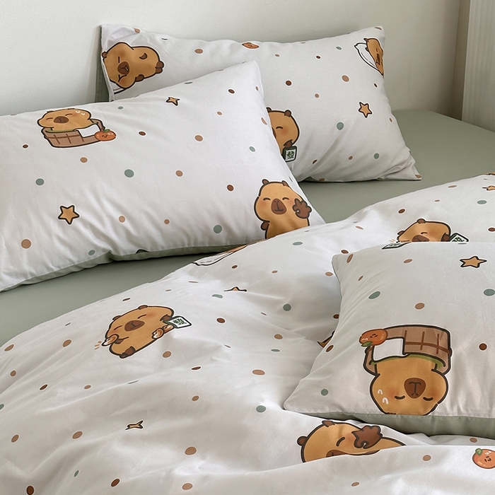 91家纺网 家纺一手货源 找家纺 （总）徕米家居 2025新款全棉13372小圆网卡皮吧啦套件