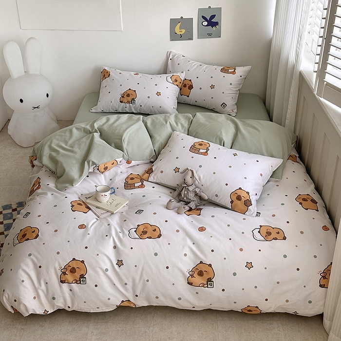 91家纺网 家纺一手货源 找家纺 （总）徕米家居 2025新款全棉13372小圆网卡皮吧啦套件