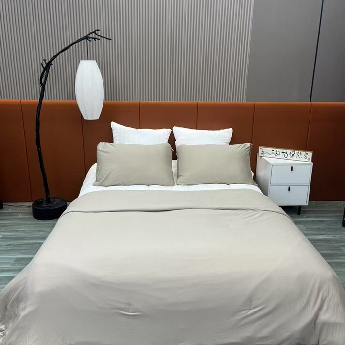 仲旺居家纺 2025新款牛奶针织棉夏被三件套 咖