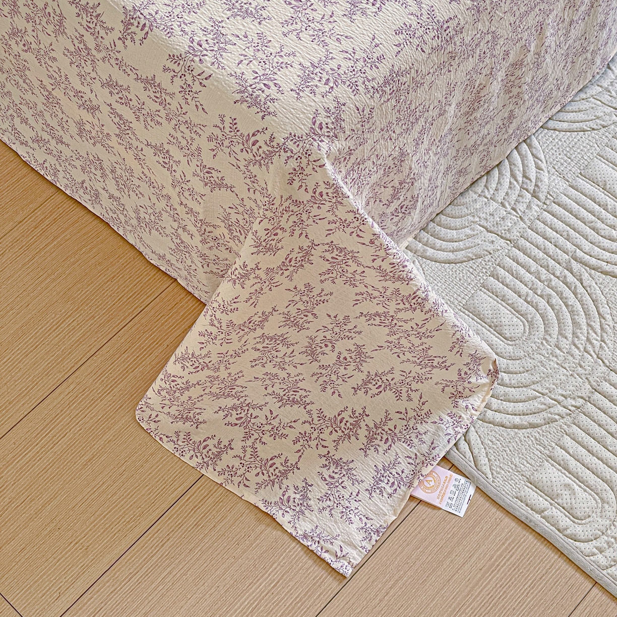 91家纺网 家纺一手货源 找家纺 暖芯优选 2025新款母婴级ins小清新双层纱印花床单枕套三件套（提供买家秀） 花晨月夕