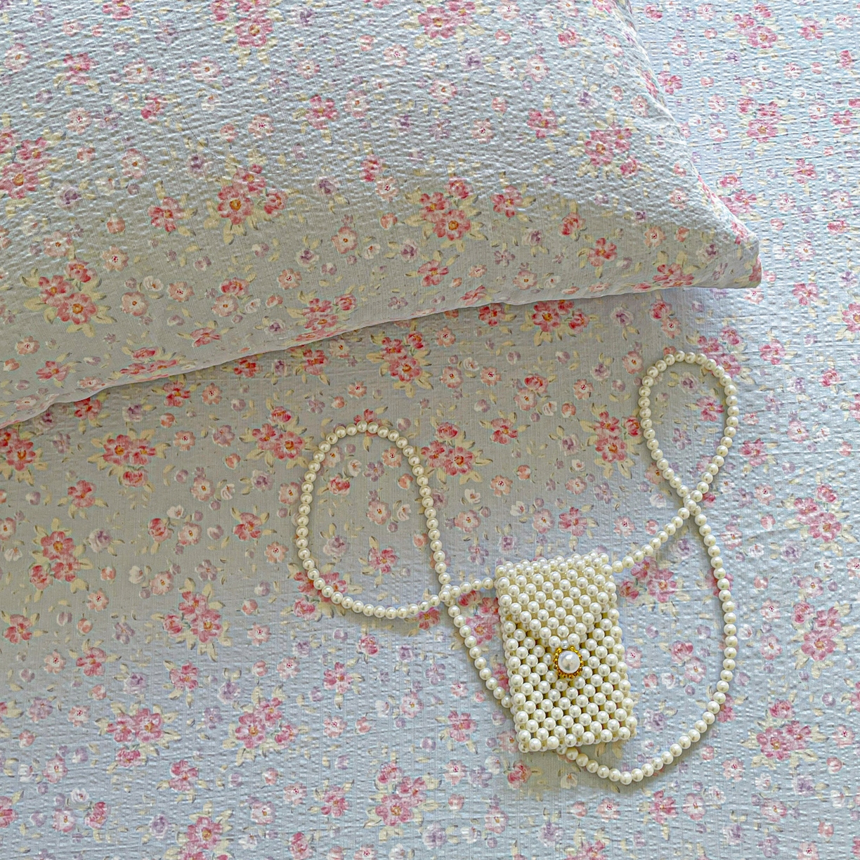 91家纺网 家纺一手货源 找家纺 暖芯优选 2025新款母婴级ins小清新双层纱印花床单枕套三件套（提供买家秀） 洛城时光