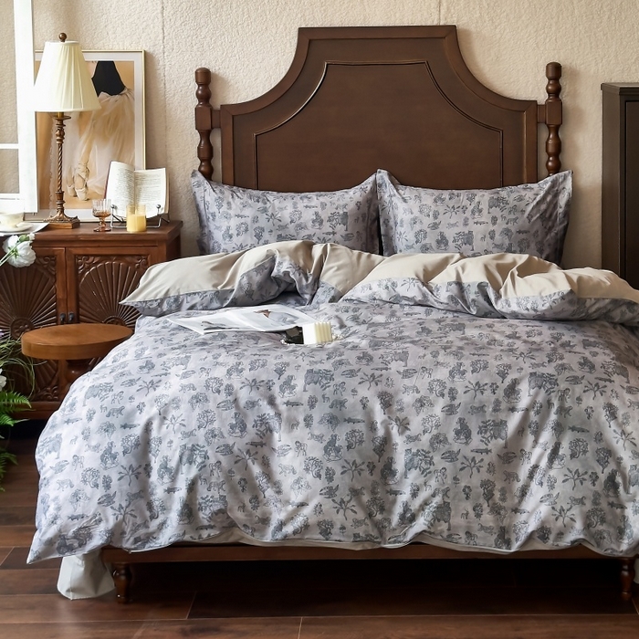 91家纺网 家纺一手货源 找家纺 由丽家纺 2025年5月柔棉全棉纯棉数码印花床单床笠款四件套（控价券后199起） 麦琳-绿