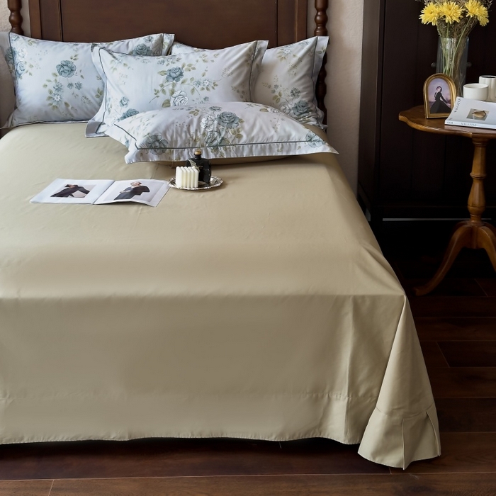 91家纺网 家纺一手货源 找家纺 由丽家纺 2025年5月柔棉全棉纯棉数码印花床单床笠款四件套（控价券后199起） 池苑-绿