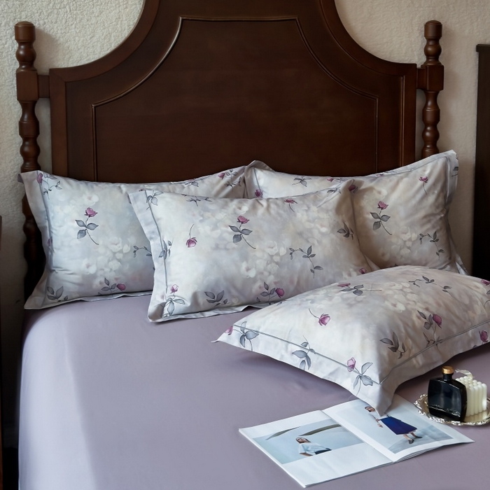 91家纺网 家纺一手货源 找家纺 由丽家纺 2025年5月柔棉全棉纯棉数码印花床单床笠款四件套（控价券后199起） 初柔-紫