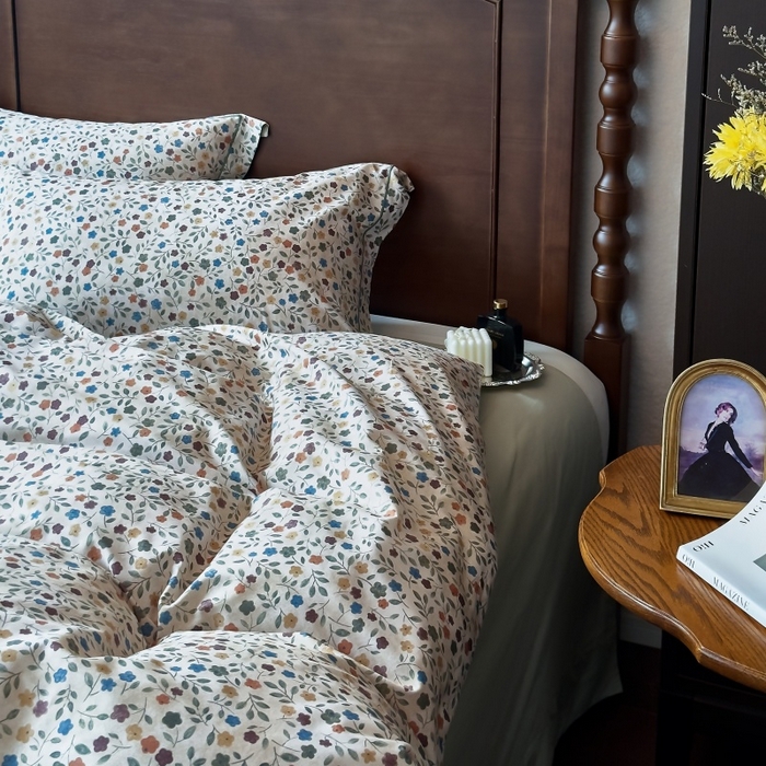 91家纺网 家纺一手货源 找家纺 由丽家纺 2025年5月柔棉全棉纯棉数码印花床单床笠款四件套（控价券后199起） 椿山集-绿