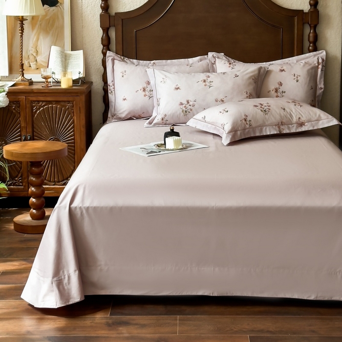 91家纺网 家纺一手货源 找家纺 由丽家纺 2025年5月柔棉全棉纯棉数码印花床单床笠款四件套（控价券后199起） 杜若-红