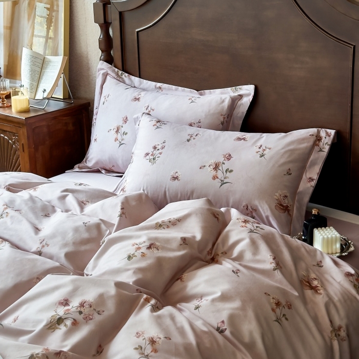 91家纺网 家纺一手货源 找家纺 由丽家纺 2025年5月柔棉全棉纯棉数码印花床单床笠款四件套（控价券后199起） 杜若-红