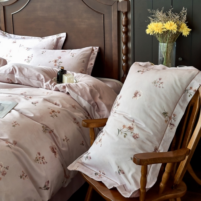 91家纺网 家纺一手货源 找家纺 由丽家纺 2025年5月柔棉全棉纯棉数码印花床单床笠款四件套（控价券后199起） 杜若-红