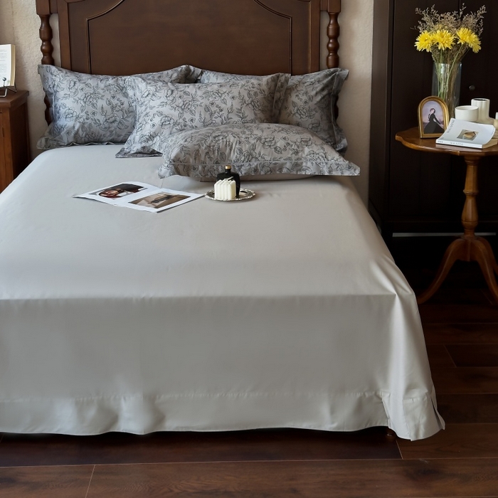 91家纺网 家纺一手货源 找家纺 由丽家纺 2025年5月柔棉全棉纯棉数码印花床单床笠款四件套（控价券后199起） 花景枝-绿