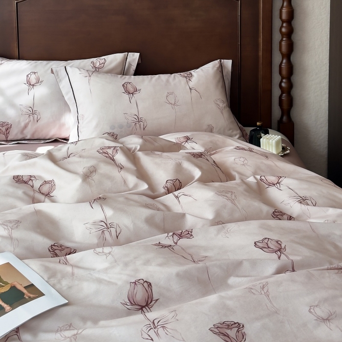 91家纺网 家纺一手货源 找家纺 由丽家纺 2025年5月柔棉全棉纯棉数码印花床单床笠款四件套（控价券后199起） 花穗 粉