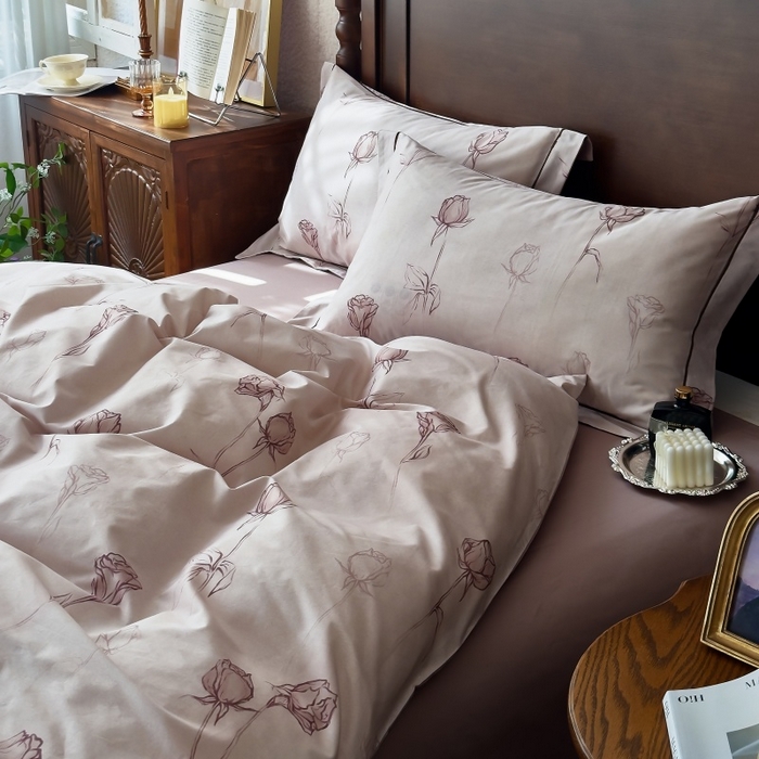 91家纺网 家纺一手货源 找家纺 由丽家纺 2025年5月柔棉全棉纯棉数码印花床单床笠款四件套（控价券后199起） 花穗 粉