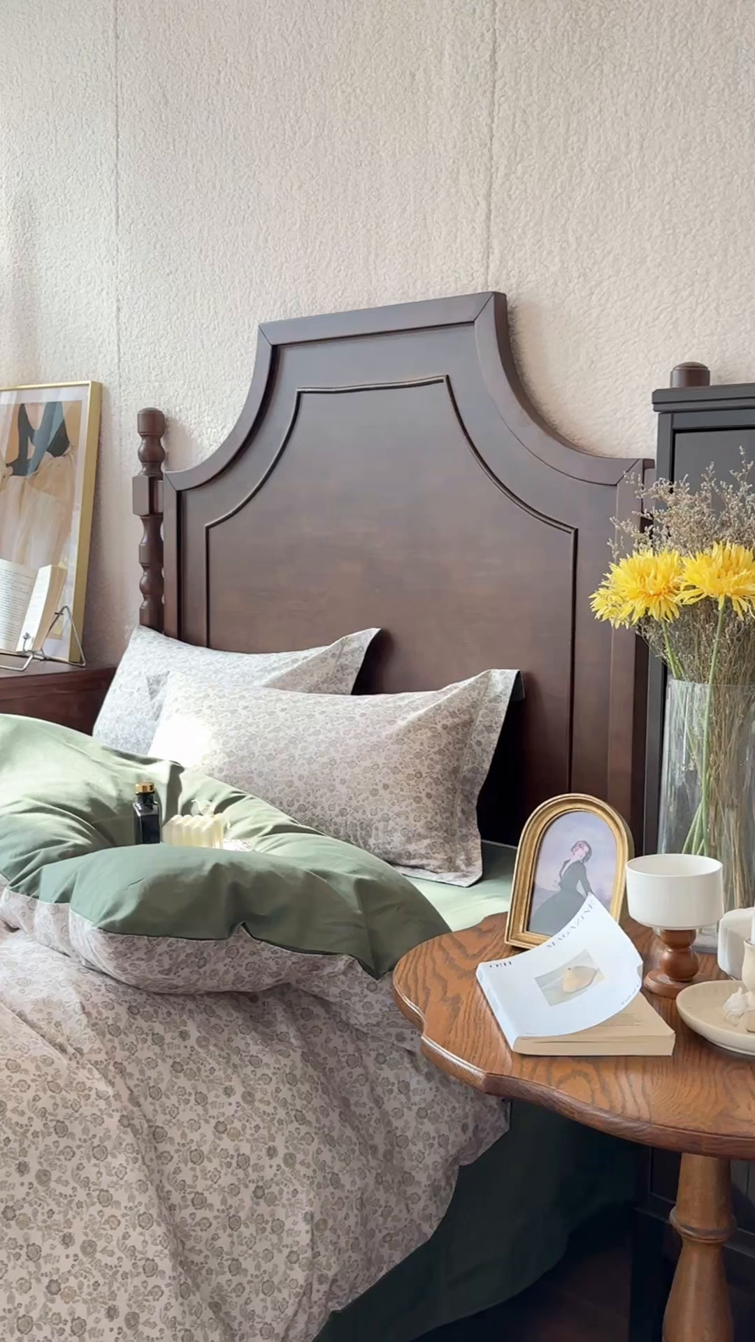 91家纺网 家纺一手货源 找家纺 由丽家纺 2025年5月柔棉全棉纯棉数码印花床单床笠款四件套（控价券后199起） 花枝棠-绿