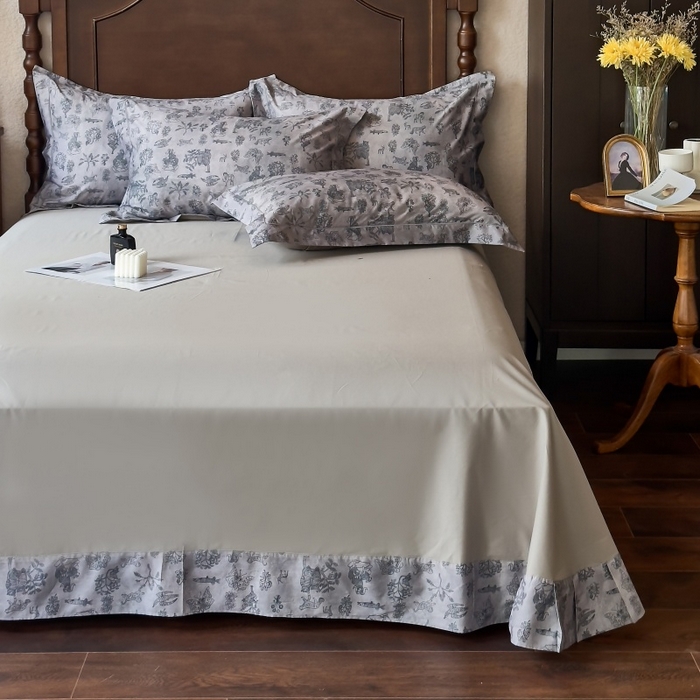 91家纺网 家纺一手货源 找家纺 由丽家纺 2025年5月柔棉全棉纯棉数码印花床单床笠款四件套（控价券后199起） 麦琳-绿