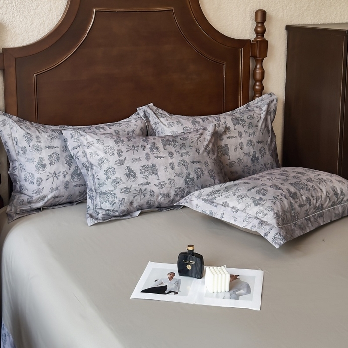 91家纺网 家纺一手货源 找家纺 由丽家纺 2025年5月柔棉全棉纯棉数码印花床单床笠款四件套（控价券后199起） 麦琳-绿