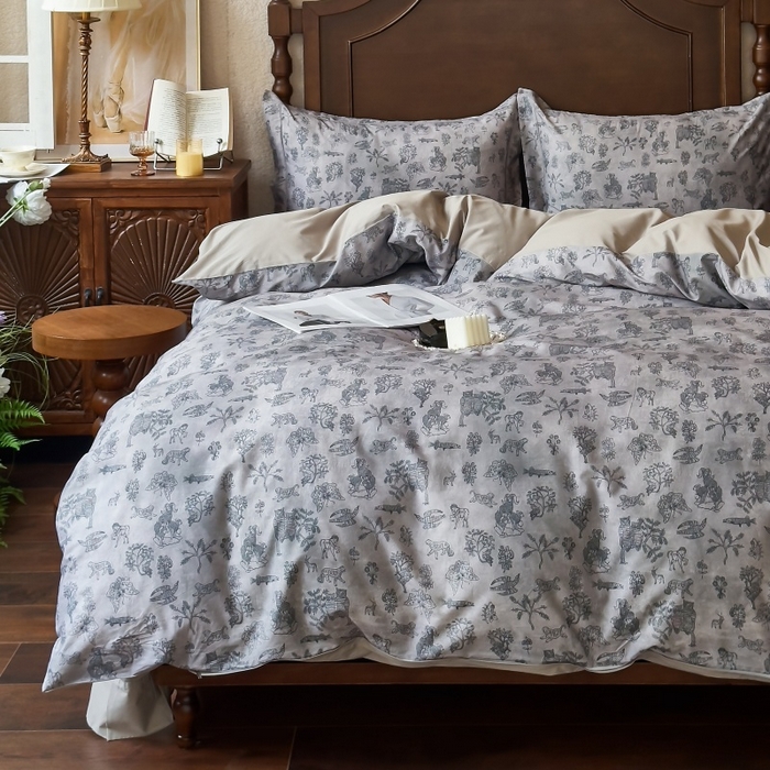 91家纺网 家纺一手货源 找家纺 由丽家纺 2025年5月柔棉全棉纯棉数码印花床单床笠款四件套（控价券后199起） 麦琳-绿