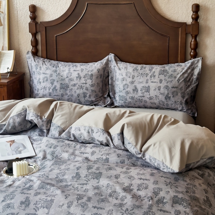 91家纺网 家纺一手货源 找家纺 由丽家纺 2025年5月柔棉全棉纯棉数码印花床单床笠款四件套（控价券后199起） 麦琳-绿