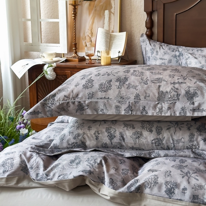 91家纺网 家纺一手货源 找家纺 由丽家纺 2025年5月柔棉全棉纯棉数码印花床单床笠款四件套（控价券后199起） 麦琳-绿