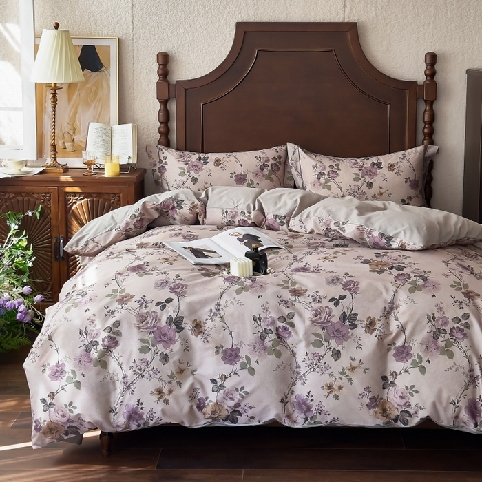 91家纺网 家纺一手货源 找家纺 由丽家纺 2025年5月柔棉全棉纯棉数码印花床单床笠款四件套（控价券后199起） 雪梦-绿