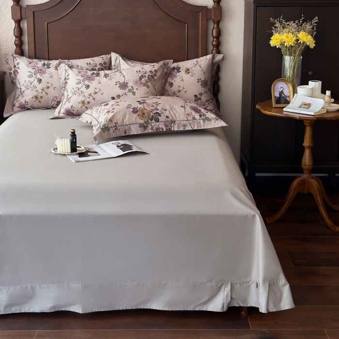 91家纺网 家纺一手货源 找家纺 由丽家纺 2025年5月柔棉全棉纯棉数码印花床单床笠款四件套（控价券后199起） 雪梦-绿