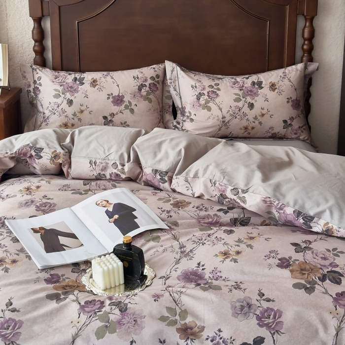 91家纺网 家纺一手货源 找家纺 由丽家纺 2025年5月柔棉全棉纯棉数码印花床单床笠款四件套（控价券后199起） 雪梦-绿