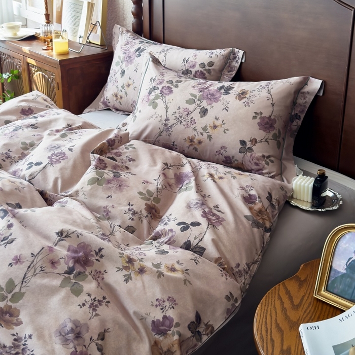 91家纺网 家纺一手货源 找家纺 由丽家纺 2025年5月柔棉全棉纯棉数码印花床单床笠款四件套（控价券后199起） 雪梦-绿