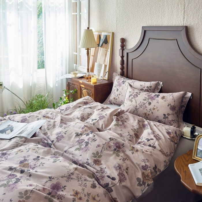 91家纺网 家纺一手货源 找家纺 由丽家纺 2025年5月柔棉全棉纯棉数码印花床单床笠款四件套（控价券后199起） 雪梦-绿