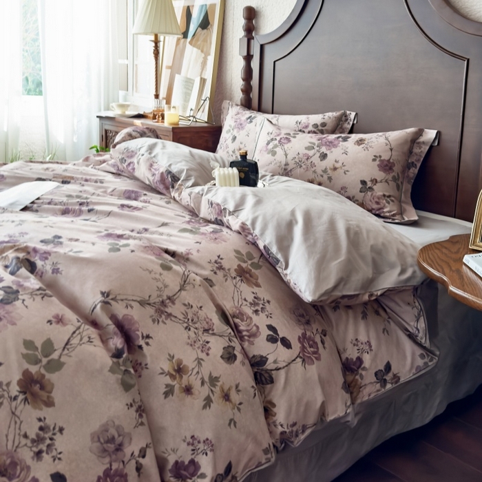 91家纺网 家纺一手货源 找家纺 由丽家纺 2025年5月柔棉全棉纯棉数码印花床单床笠款四件套（控价券后199起） 雪梦-绿